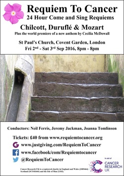 A5 flyer for the Requiem To Cancer event